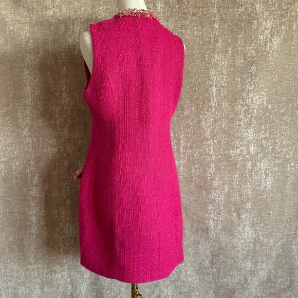 Endless Rose Pink Tweed Fringe Dress - Picture 6 of 8